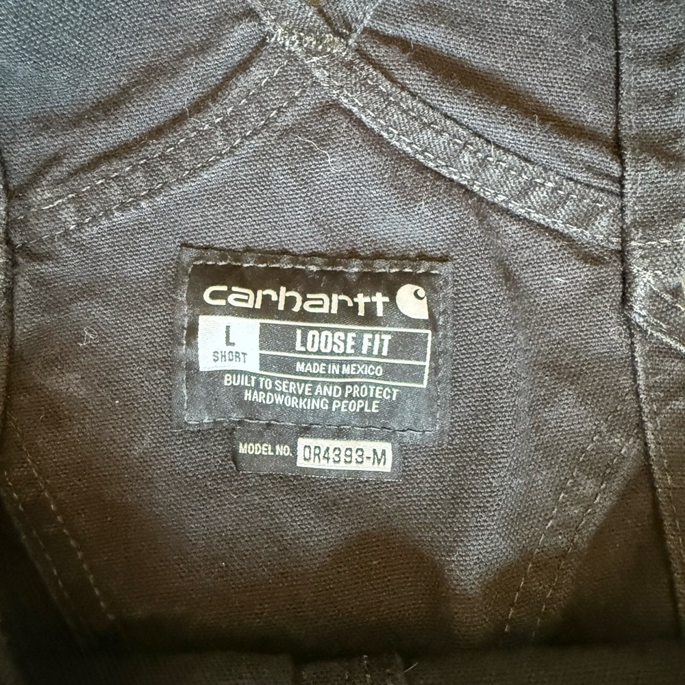 Carhartt Black Relaxed Fit overalls worn twice